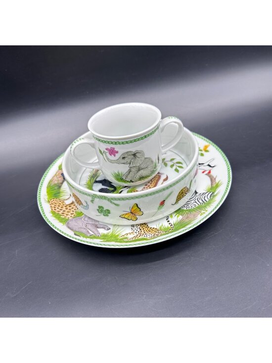 Lynn Chase Other - Vintage Childs Dish Set Plate Bowl Cup Lynn Chase 1988 Jungle Party Animal Japan